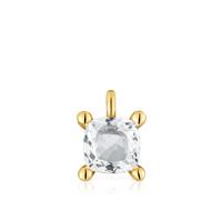 Tous - Colgante Pequeño Con Baño De Oro 18 Kt Sobre Plata Y Cuarzo Cristal De Roca Color White - Transparente