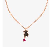 Tous - Collar Con Baño De Oro Rosa 18 Kt Sobre Plata, Espinela Y Rubí Tratado Motivo Oso Motif - Negro