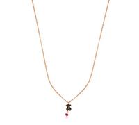 TOUS Collar con Baño de Oro Rosa 18Kt sobre Plata y Colgante de Espinela y Rubí para Mujer, Largo 45cm, Colgante 0,9cm, Glamour y Elegancia, Colección Motif