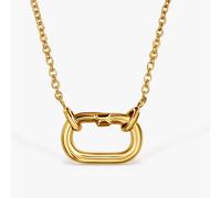 Tous - Collar Corto Con Baño De Oro 18 Kt Sobre Plata Con Anilla Hold Oval - Dorado