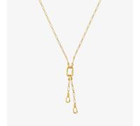 Tous - Collar Corto Con Baño De Oro 18 Kt Sobre Plata Con Doble Detalle Colgante Y Anilla Hold Oval - Dorado