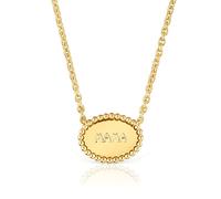 Tous - Collar Corto Con Baño De Oro 18 Kt Sobre Plata Placa Tous Mama - Dorado