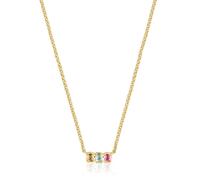 TOUS Collar corto con baño de oro 18 kt sobre plata y gemas creadas en laboratorio, Para Mujer, Colección Icon Color LGG