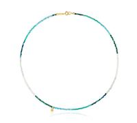 Tous - Collar Corto Con Baño De Oro 18 Kt Sobre Plata Y Turmalinas Bold Bear - Azul