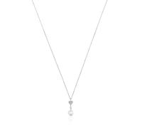 Tous - Collar Corto Corazón De Oro Blanco Con Diamantes Y Perla Cultivada Tous Grain - Transparente