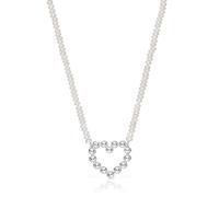 Tous - Collar Corto De Plata Motivo Corazón Y Perlas Cultivadas Sugar Party - Blanco