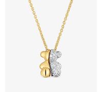 Tous - Collar Corto Doble Oso Pequeño De Oro Y Oro Blanco Con Diamantes Bold Bear - Transparente