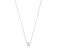 TOUS Collar Corto para Mujer con Motivo Oso de Plata de Primera Ley y Cuarzo Cristal de Roca, Colección Color Bear