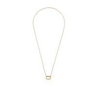 TOUS Collar Corto para Mujer con Baño de Oro 18 Kt sobre Plata de Primera Ley con Anilla, Colección Hold Oval