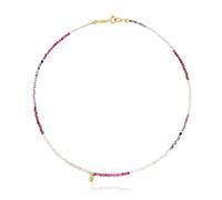 TOUS Collar Corto para Mujer con Baño de Oro 18 Kt sobre Plata de Primera Ley y Turmalinas, Colección Bold Bear Chain