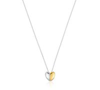 TOUS Collar Corto para Mujer con Motivo de Doble Corazón Bicolor, Colección My Other Half