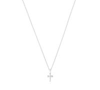 TOUS Collar Corto para Mujer de Plata de Primera Ley y Motivo Cruz, 45 Cm de Largo, Colección Motivos