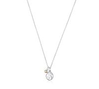 TOUS Collar de Plata de Primera Ley con Perla Cultivada para Mujer, Largo 45cm, Versátil y Elegante, Colección Camee