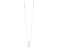 TOUS Collar de Plata de Primera Ley para Mujer con Motivo de Oso y Perla de 0,8cm, 45cm de Largo, Atemporal y Versátil, Colección Sweet Dolls