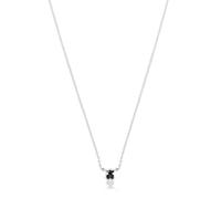 TOUS Collar de Plata de Primera Ley para Mujer con Oso en Ónix de 6mm, 45 cm de Largo, Colección Icon Color