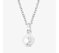 TOUS Collar de Plata de Primera Ley para Mujer con Perla de 6mm, 45 cm de Largo, Colección Icon Pearl