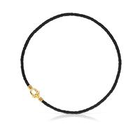 Tous - Collar Elástico Con Baño De Oro 18 Kt Sobre Plata Y Cordón Negro Tous Manifesto - Negro