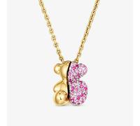 Tous - Collar Oso De Oro, Oro Blanco 14 Kt Y Zafiros Rosas My Other Half - Rosa