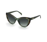 TOUS, GAFAS DE SOL, STOC34V, SHINY BROWN/YELLOW HAVANA (GREEN GRADIENT GREEN), 53/19/140