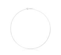 TOUS Gargantilla de Plata de Primera Ley para Mujer de Cordón, 40 cm de Largo, Clásica y Atemporal, Colección Chain