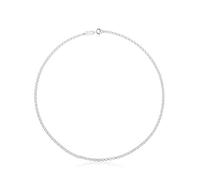 TOUS Gargantilla Mediana para Mujer de Plata de Primera Ley con Anillas, 40 cm de Largo, Colección Basics