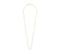 TOUS Gargantilla para Mujer con Baño de Oro 18 Kt sobre Plata de Primera Ley y Anillas Rectangulares, 40 cm de Largo, Colección Basics