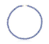 TOUS Gargantilla para Mujer con Baño de Oro 18 Kt sobre Plata de Primera Ley y Cuarzita Azul, Colección Hold Oval