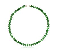 TOUS Gargantilla para Mujer con Baño de Oro 18 Kt sobre Plata de Primera Ley y Cuarzita Verde, Colección Hold Oval
