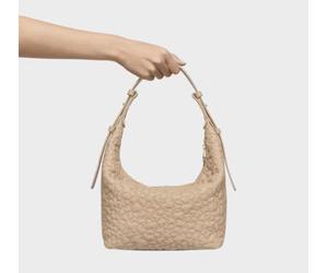 TOUS Hobo M Puffy Bear Arena, Bolso de Hombro Acolchado con Textura, Beige