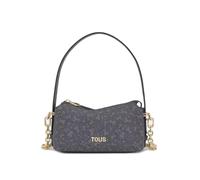 TOUS Bolso de Hombro con Cadena, Diseño Kaos en Gris, Detalles Dorados