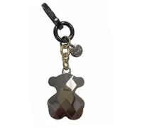 TOUS Llavero Oso con Cristales Facetados, Gris y Plata, Charm de Metal con Cadena