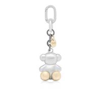 TOUS Llavero T Metal Bold Bear, Oso Plateado y Negro con Cadena, Accesorio de Metal para Llaves