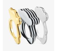 Tous - Pack Anillos Grandes Oso Bicolor Y Acetato Negro My Other Half Talla 14
