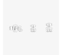 TOUS Pendientes de Plata de Primera Ley para Mujer, Pack de 3 Pendientes de entre 4,5 a 6 mm, Colección Bold Bear
