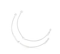 TOUS Pack de Pulseras para Mujer de Plata de Primera Ley y Perlas Cultivadas con Motivos de Corazón y Oso, Colección Mini Icons