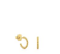 Tous - Pendientes Aro Cortos Bolas Con Baño De Oro 18 Kt Sobre Plata 15 Mm Basicos - Dorado