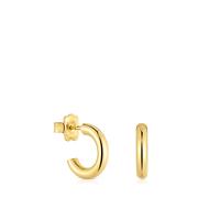 Tous - Pendientes Aro Cortos Con Baño De Oro 18 Kt Sobre Plata 14 Mm Basicos - Dorado