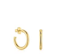 Tous - Pendientes Aro Cortos Con Baño De Oro 18 Kt Sobre Plata 20 Mm Basicos - Dorado