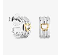 Tous - Pendientes Aro De Acero Y Corazón Bicolor 14 Mm Tous Galia - Bicolor