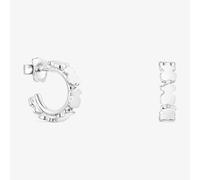 TOUS Pendientes de Aro de Plata de Primera Ley para Mujer con Motivos de Mini Osos Carusel 5,5mm, Diametro 11mm Elegante y Diferente, Colección Straight