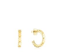 TOUS Pendientes Aro para Mujer con Baño de Oro 18 Kt sobre Plata de Primera Ley, Colección Straight