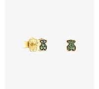 TOUS Pendientes con baño de oro 18 kt sobre plata y oso de cromodiópsidos TOUS New Motif