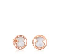 TOUS Pendientes con Baño de Oro 18Kt sobre Plata para Mujer con Motivo Oso en Nacar, Fino y Elegante, Colección Camille
