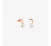 Tous - Pendientes Con Baño De Oro Rosa 18 Kt Sobre Plata Y Perla Cultivada Super Micro - Rosa