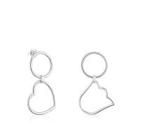 Tous - Pendientes Cortos De Plata Y Motivos Straight - Plateado