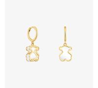 TOUS Pendientes de aro con baño de oro 18 kt sobre plata y metacrilato blanco, Para Mujer, Colección Galaxy