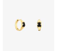 Tous - Pendientes De Aro Con Baño De Oro 18 Kt Sobre Plata Y Motivo Oso En Ónix 10 Mm Icon Color - Negro