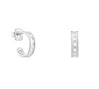 TOUS Pendientes de Aro de Plata de Primera Ley para Mujer con Motivo de Oso, con Cierre Criollo de 11 mm de Diámetro, Atemporal y Elegante, Colección Bear Row