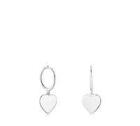 TOUS Pendientes de Aro para Mujer de Plata de Primera Ley y Motivo Corazón Colgante, Colección Motivos