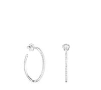 TOUS Pendientes de Aros Grandes de Plata de Primera Ley para Mujer con Cierre de Presión y 40 mm de Diámetro, Clásico y Elegante, Colección Straight